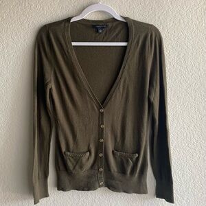 BANANA REPUBLIC Cardigan Olive Green Sweater - Size S